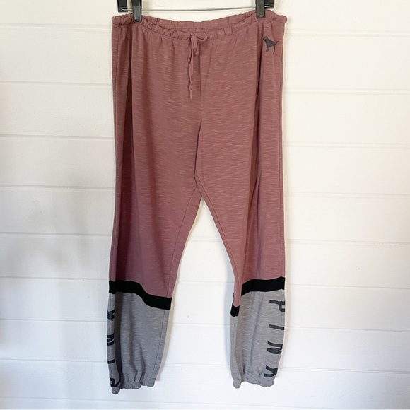PINK Victoria’s Secret Colorblock Hoodie and Joggers Set Tracksuit Size Large - Picture 3 of 13